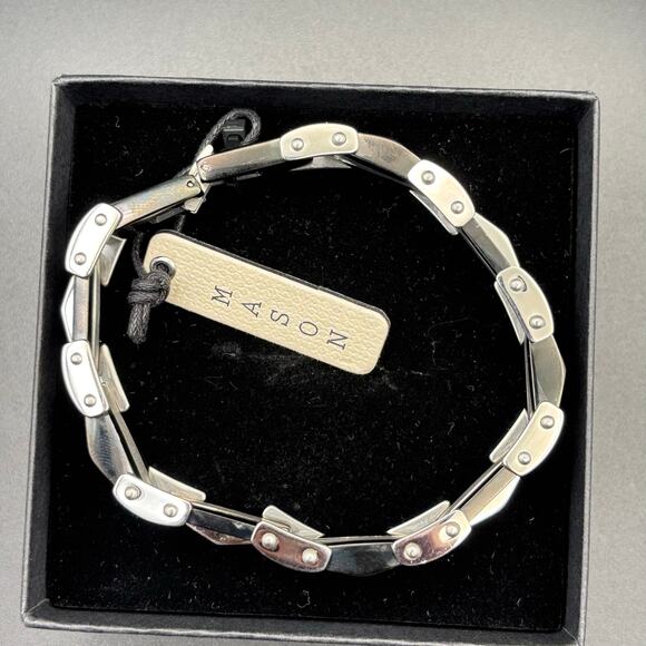 Mason Parker Mens TwoTone Stainless Steel Link Bracelet Gunmetal & Silver Finish - Picture 5 of 17